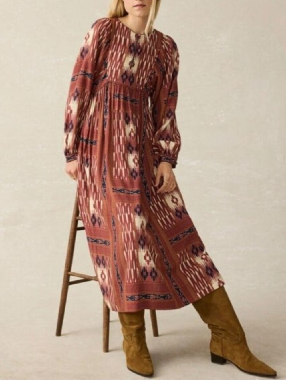 NWT Faherty Stevie Dress Patchwork Dress Size Small
